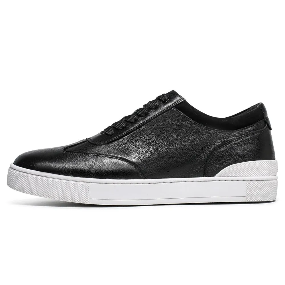 5 CM/1.95 Inches CMR CHAMARIPA Elevator Shoes Sneakers - Men's Casual Black Leather Sneakers