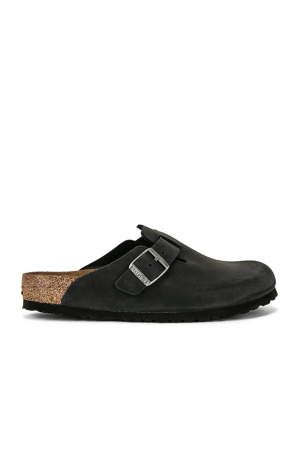 Birkenstock Boston Slides in Black Oiled