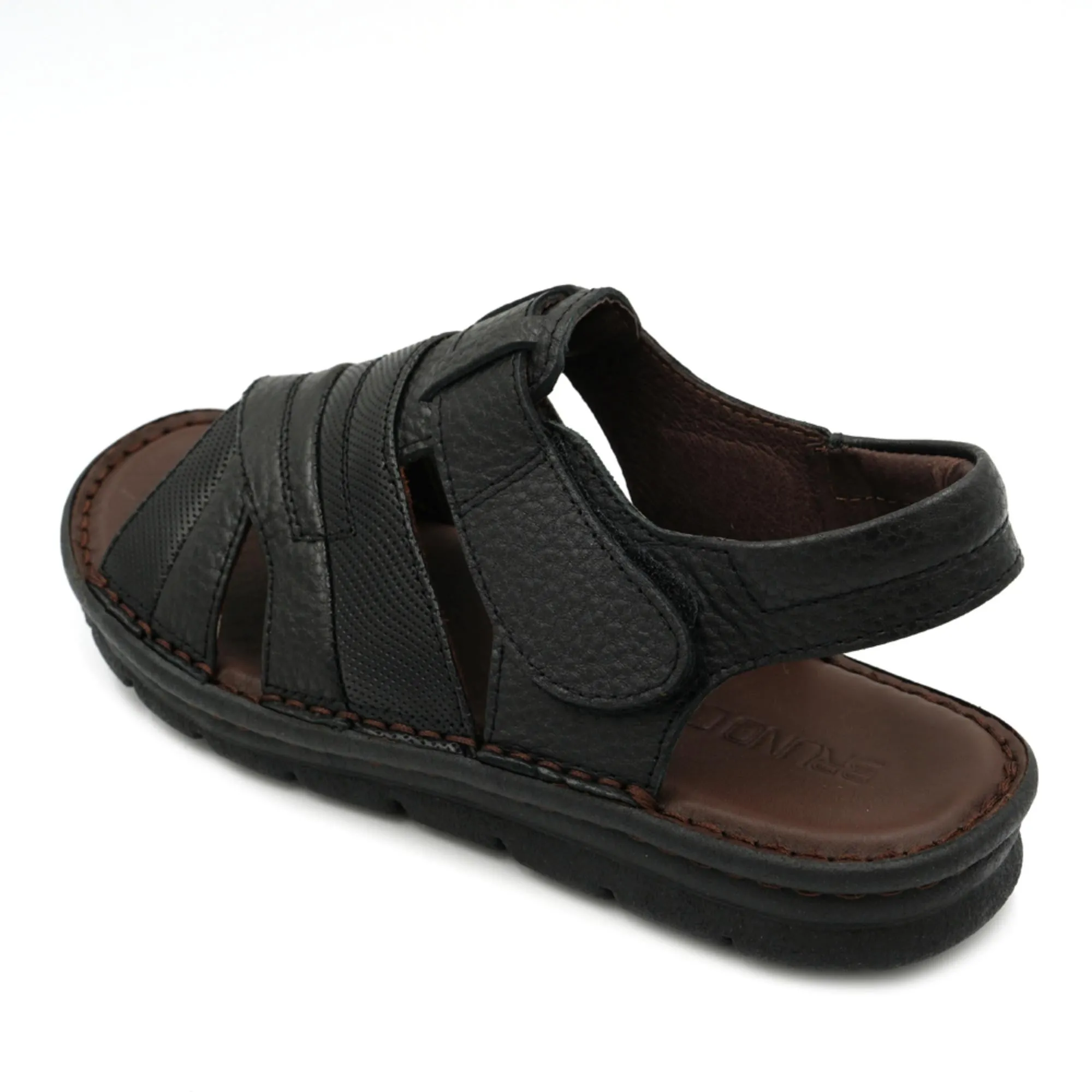 BRUNO CO. Leather Men's Sandals - Black