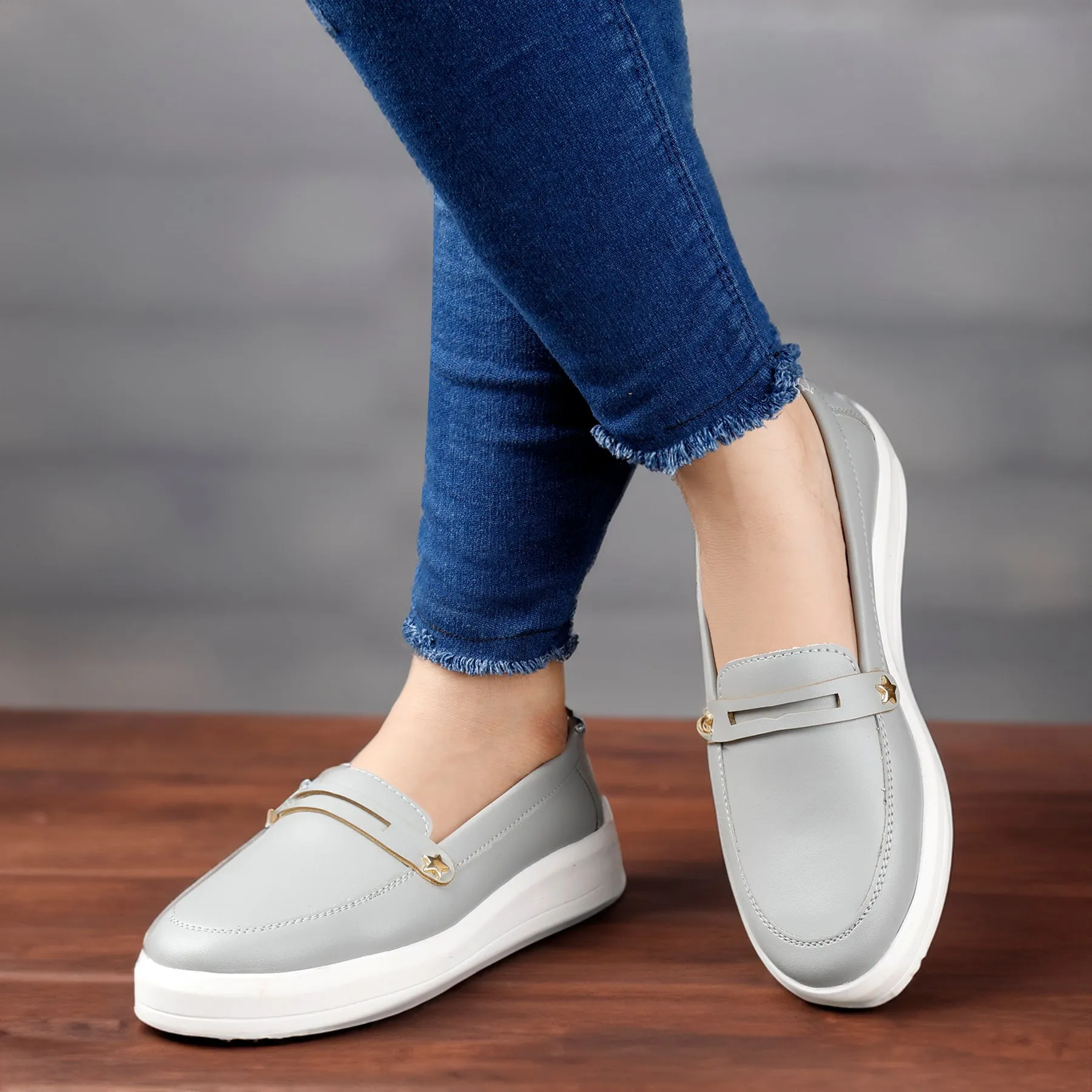 Bxxy's Street Style Fashionable Ladies Slip-on Loafers