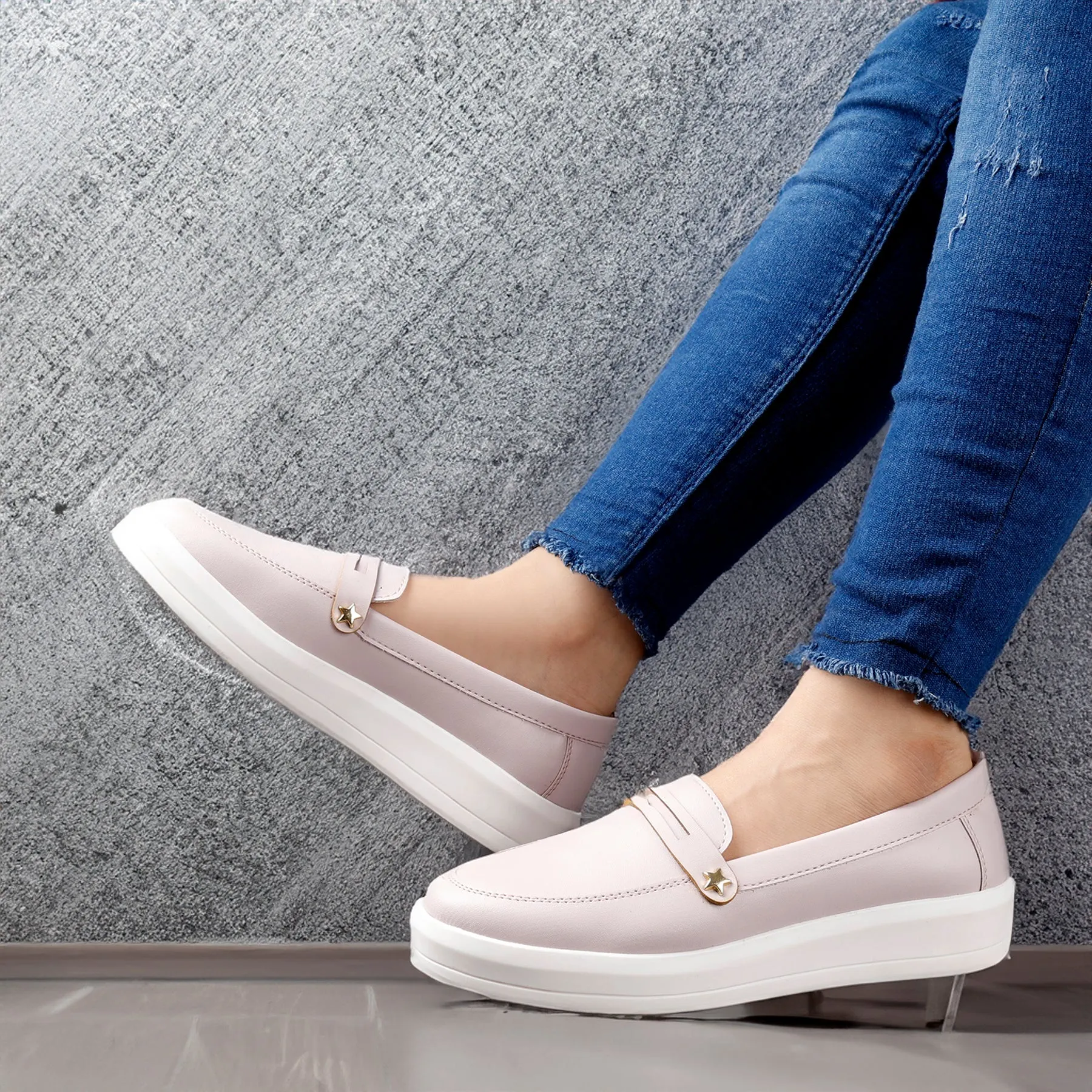 Bxxy's Street Style Fashionable Ladies Slip-on Loafers