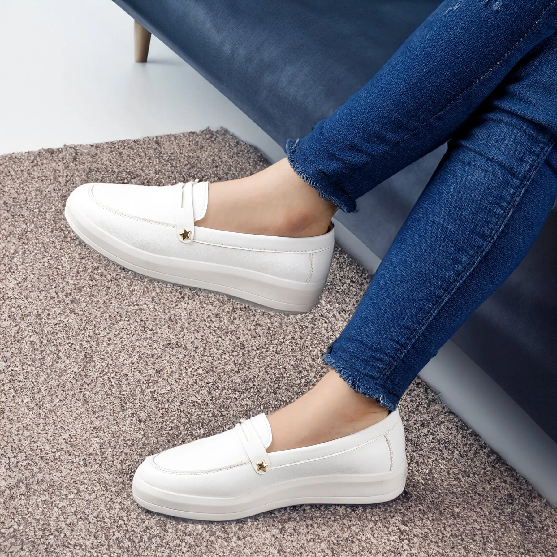 Bxxy's Street Style Fashionable Ladies Slip-on Loafers