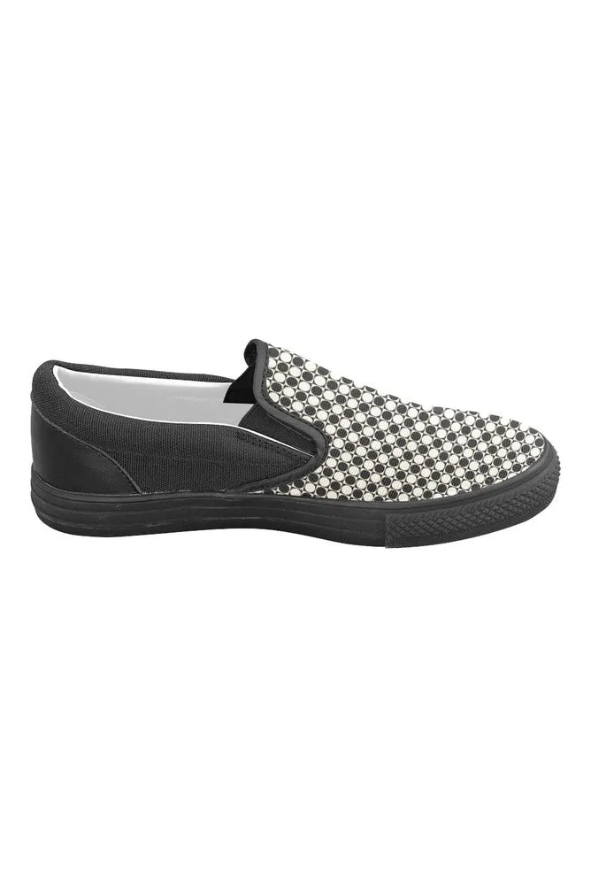 Circle in Squares Men's Slip-on Canvas Shoes (Model 019)