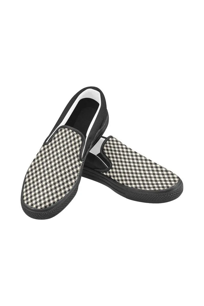 Circle in Squares Men's Slip-on Canvas Shoes (Model 019)