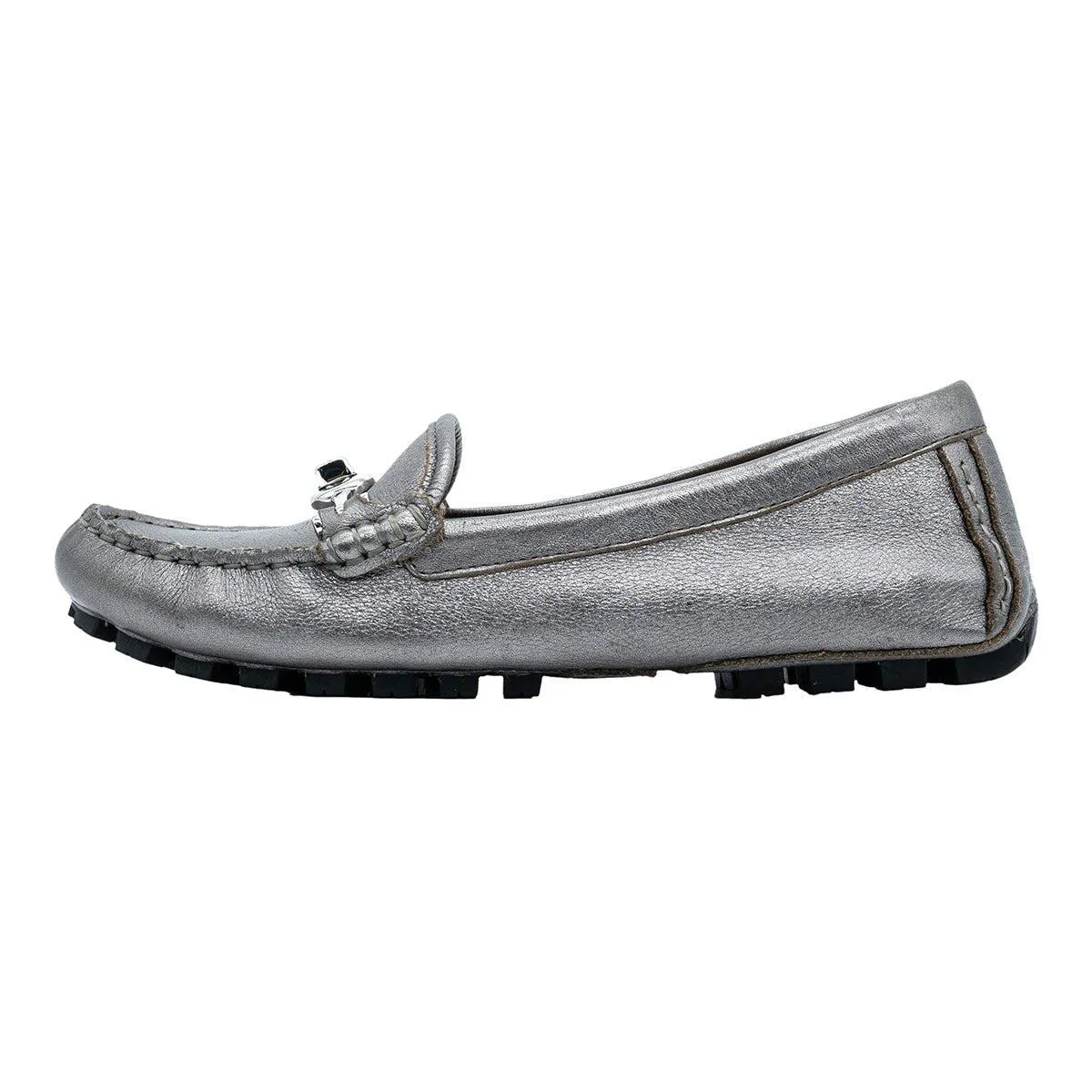 Coach Arlene Casual Loafers Leather Silver Colour For Women