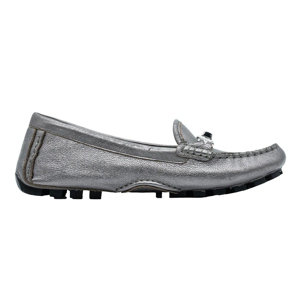 Coach Arlene Casual Loafers Leather Silver Colour For Women