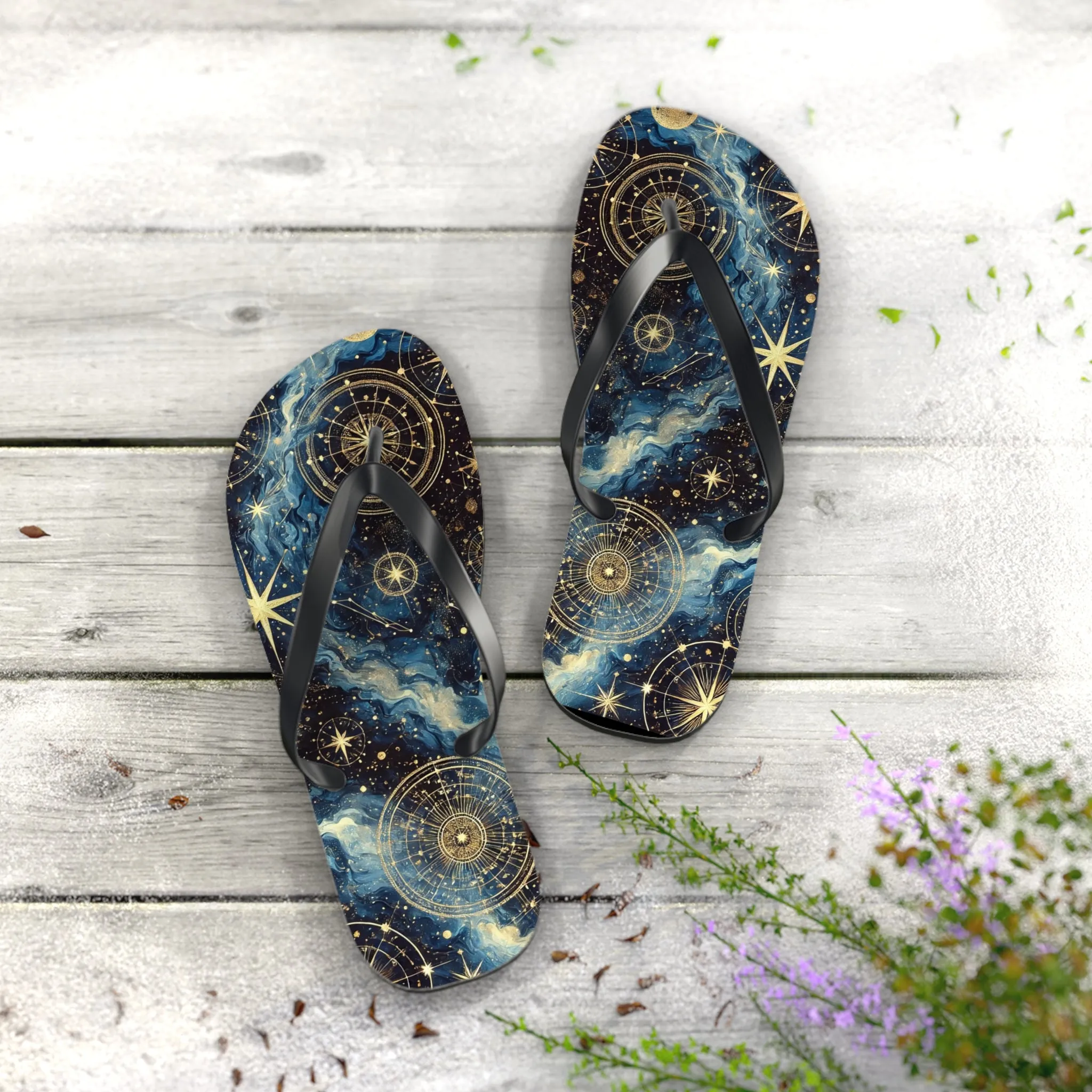 Constellation Dreams: Celestial Comfort Flip-Flops