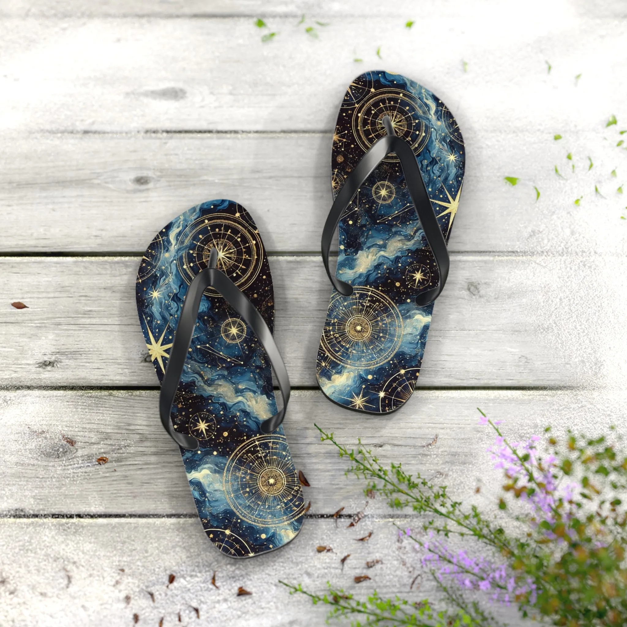 Constellation Dreams: Celestial Comfort Flip-Flops