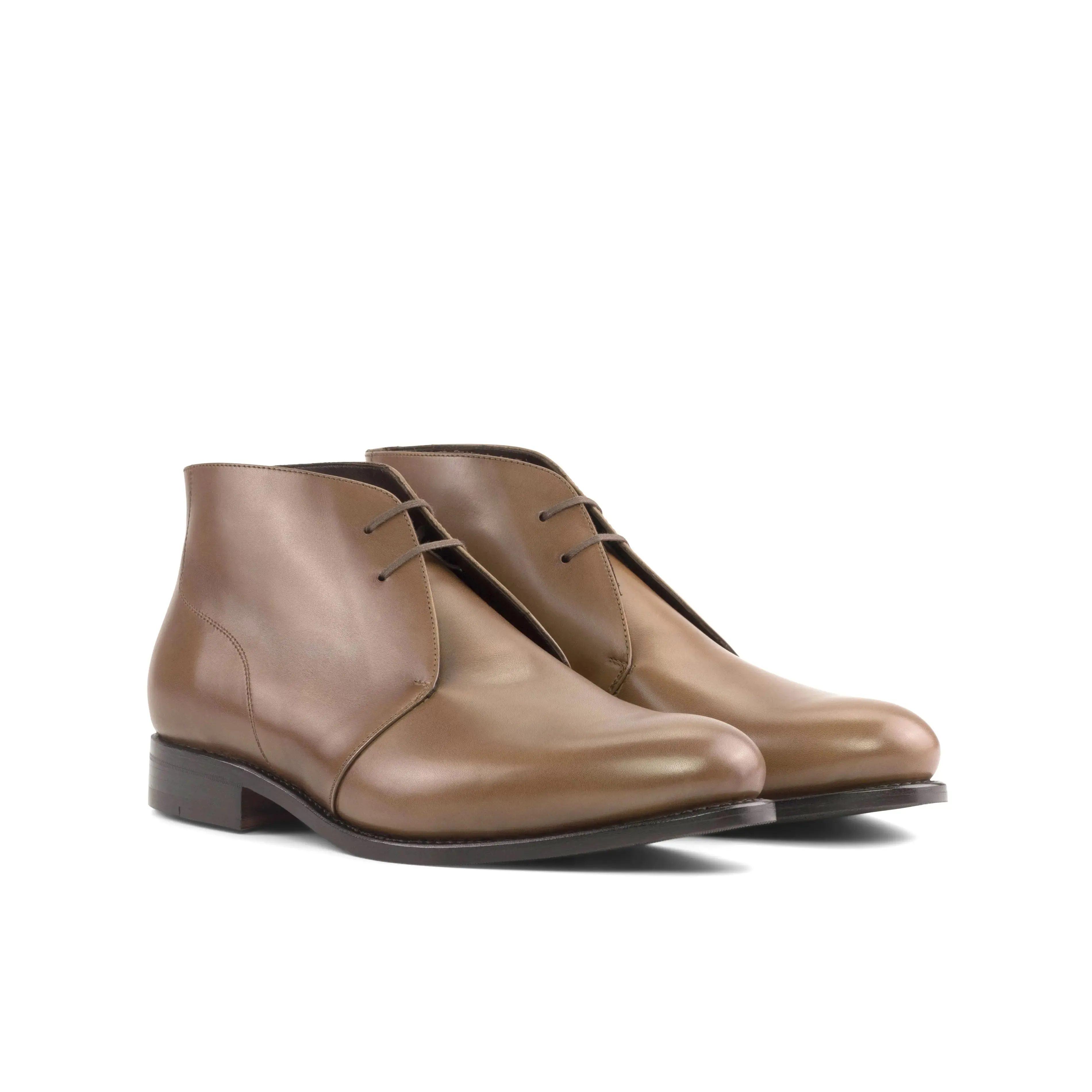 DapperFam Vivace in Brown Men's Italian Leather Chukka