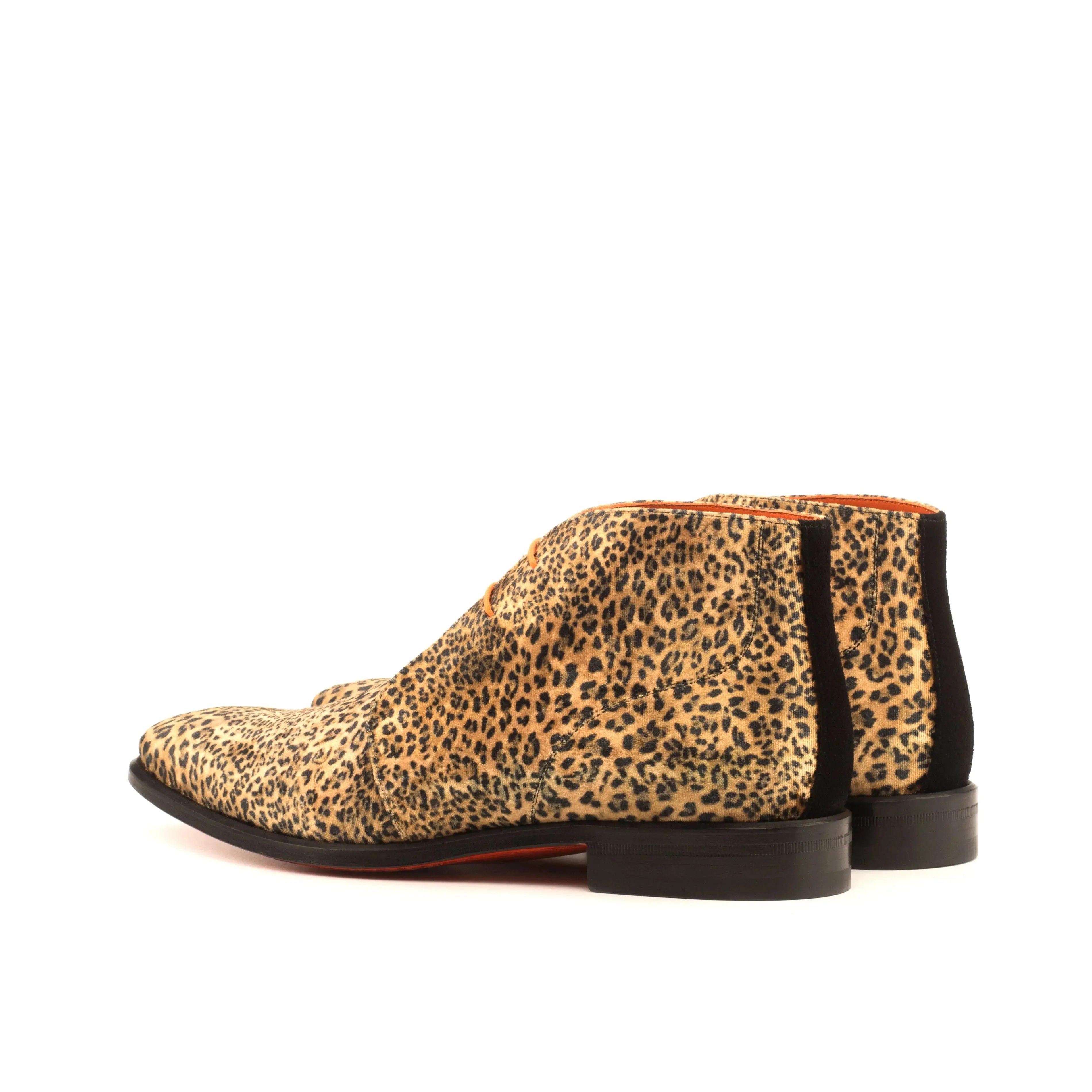 DapperFam Vivace in Leopard / Black Men's Sartorial & Italian Suede Chukka