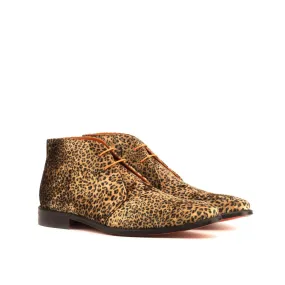 DapperFam Vivace in Leopard / Black Men's Sartorial & Italian Suede Chukka