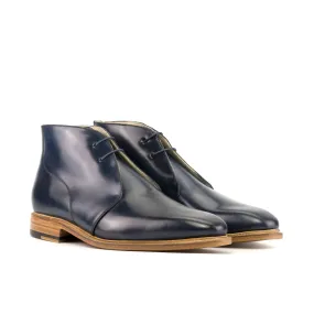 DapperFam Vivace in Navy Men's Italian Cordovan Leather Chukka