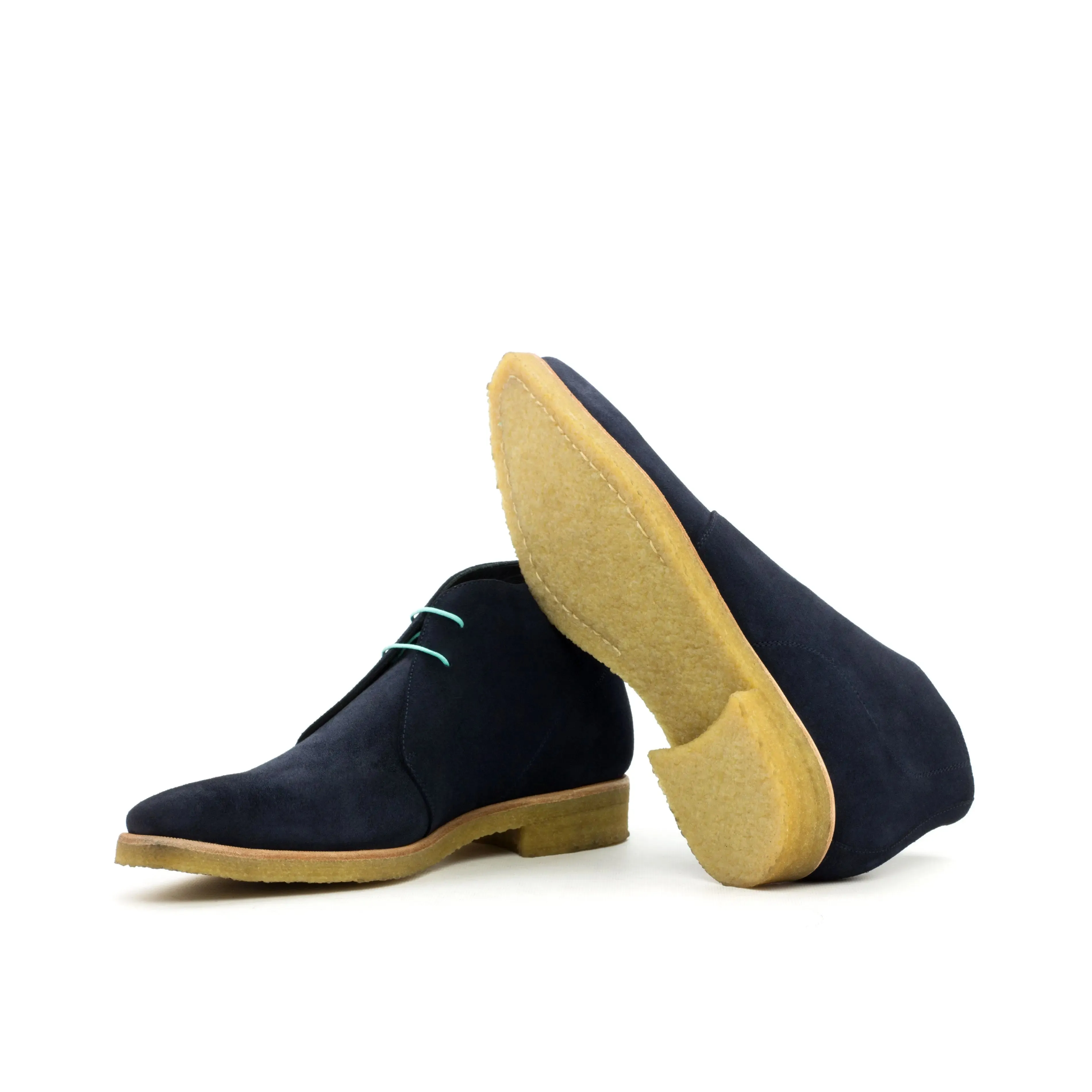 DapperFam Vivace in Navy Men's Lux Suede Chukka