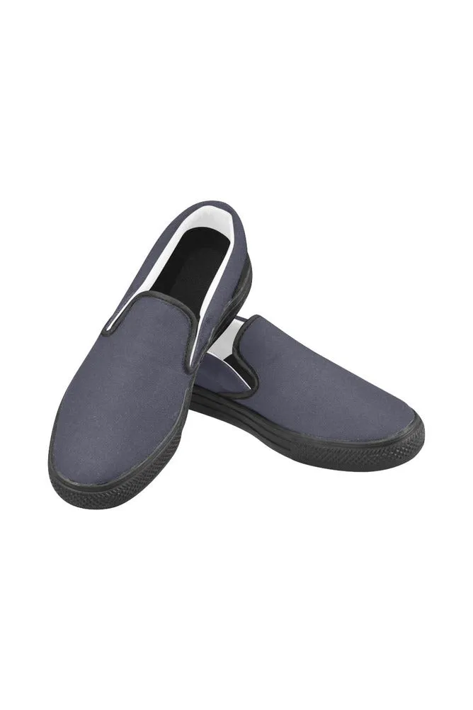 Evening Blue Men's Slip-on Canvas Shoes (Model 019)