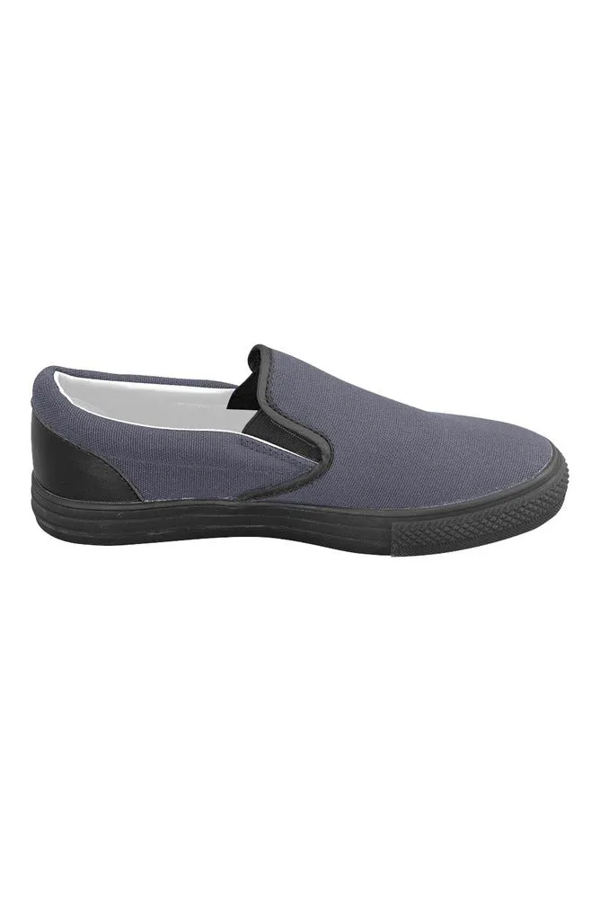 Evening Blue Men's Slip-on Canvas Shoes (Model 019)