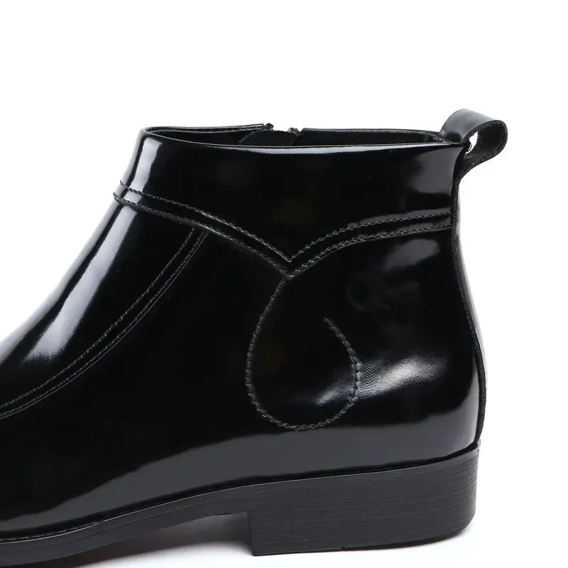 Funki Buys | Boots | Men's Leather Patent Formal Dress Boots