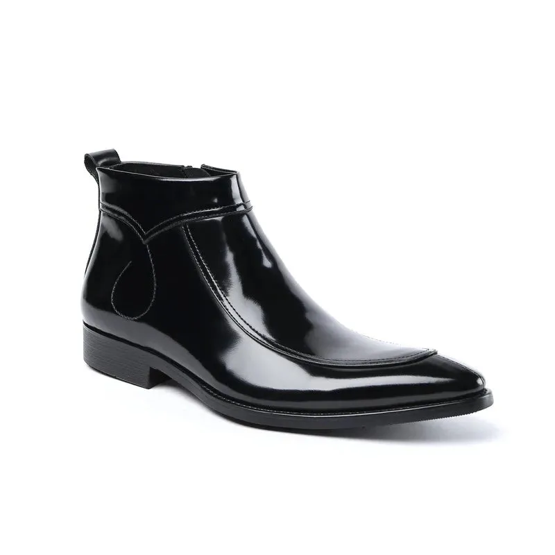 Funki Buys | Boots | Men's Leather Patent Formal Dress Boots