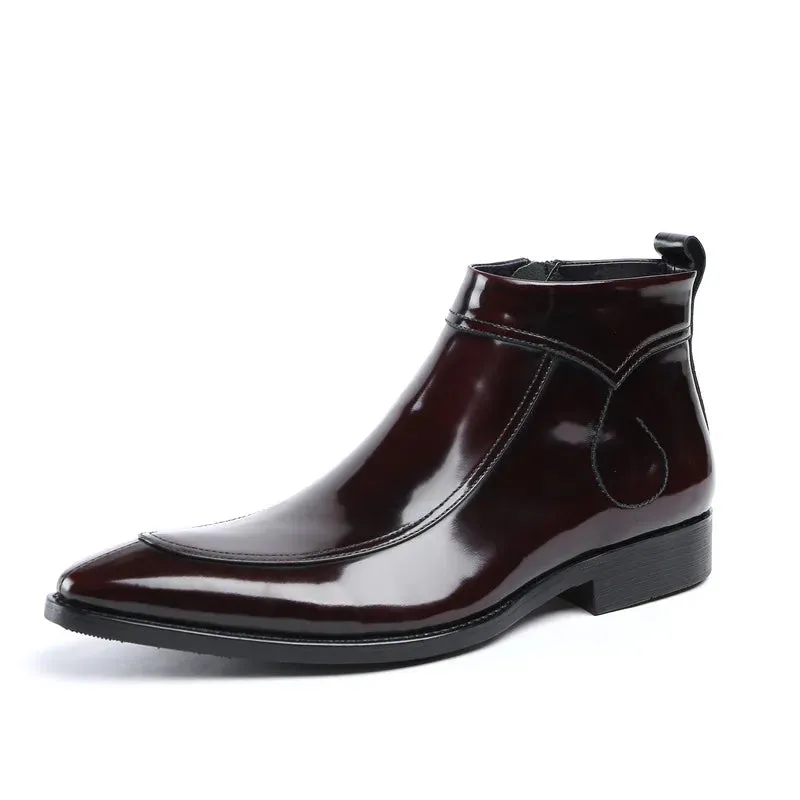 Funki Buys | Boots | Men's Leather Patent Formal Dress Boots