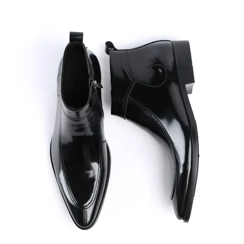 Funki Buys | Boots | Men's Leather Patent Formal Dress Boots