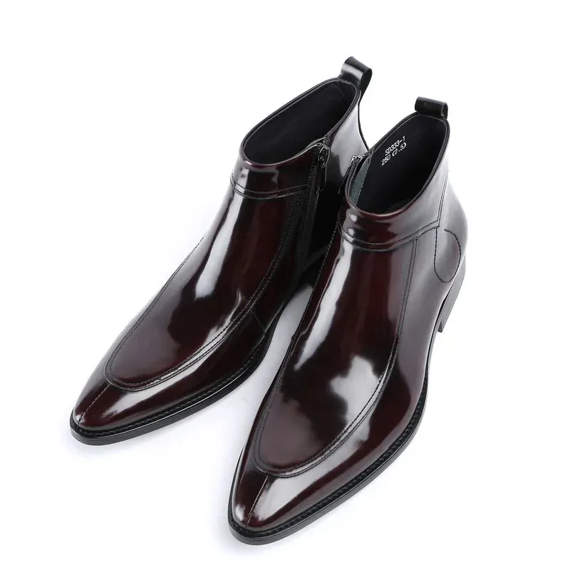 Funki Buys | Boots | Men's Leather Patent Formal Dress Boots