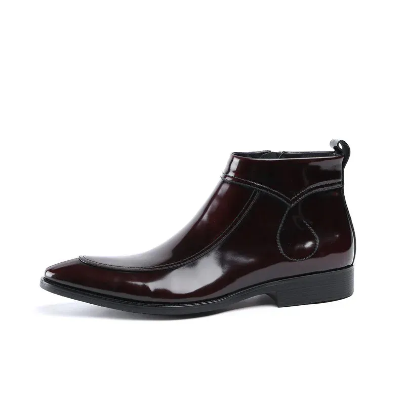 Funki Buys | Boots | Men's Leather Patent Formal Dress Boots