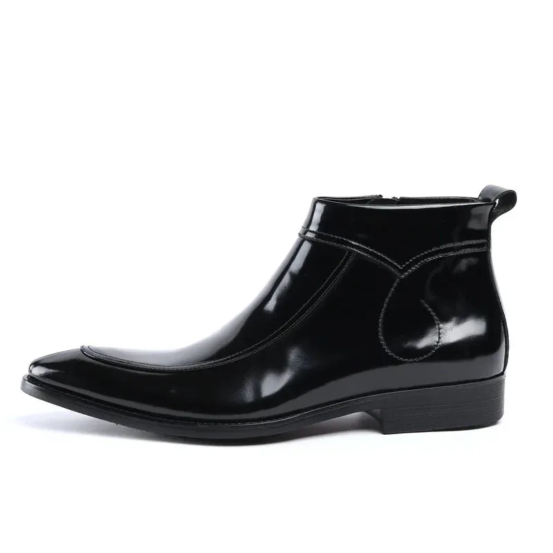 Funki Buys | Boots | Men's Leather Patent Formal Dress Boots