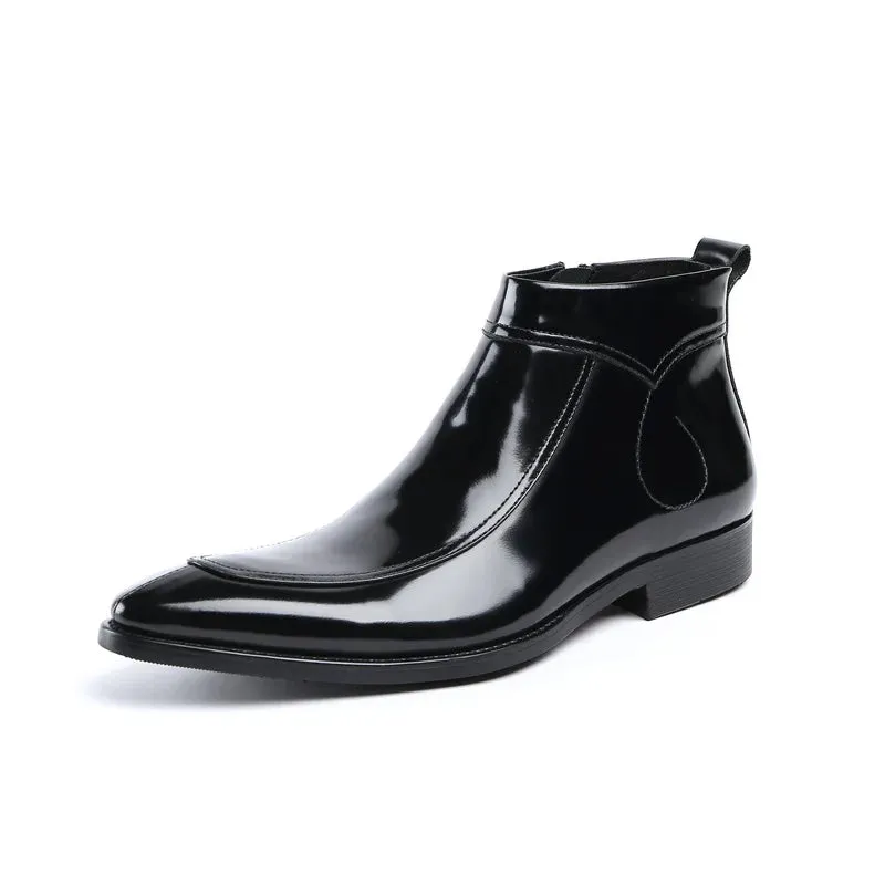 Funki Buys | Boots | Men's Leather Patent Formal Dress Boots