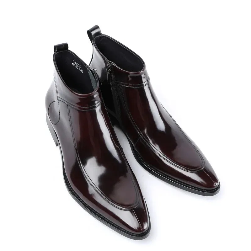 Funki Buys | Boots | Men's Leather Patent Formal Dress Boots