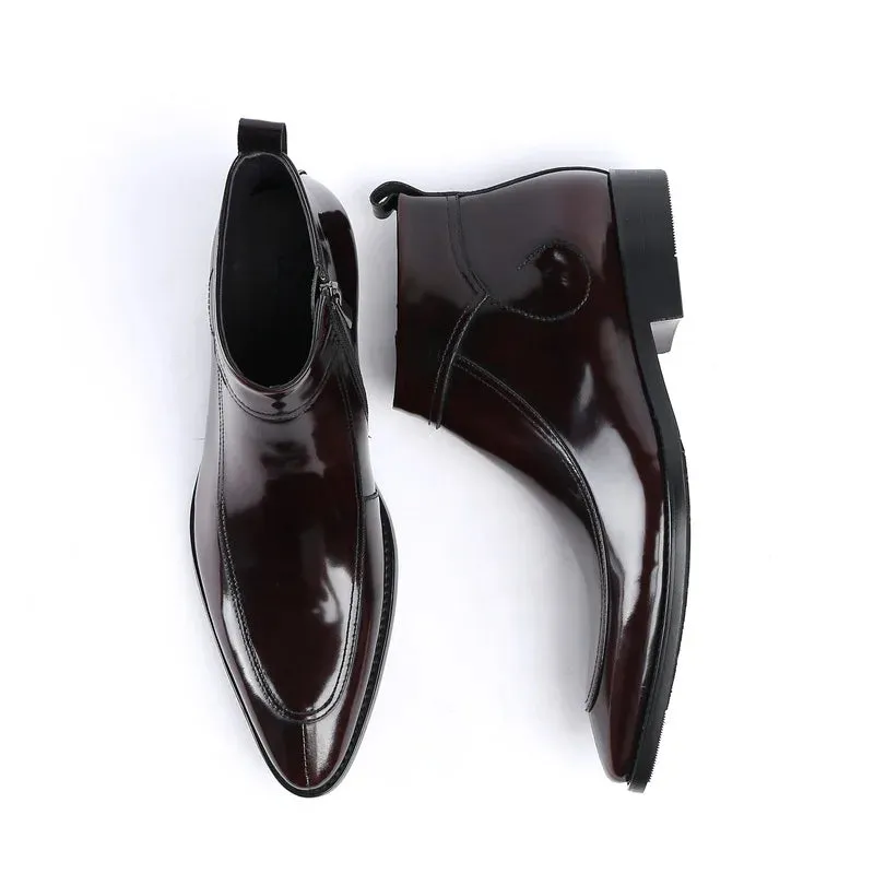 Funki Buys | Boots | Men's Leather Patent Formal Dress Boots