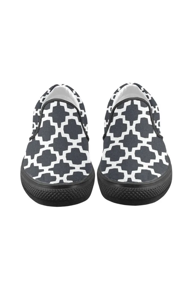 Geometric Tessellation Men's Unusual Slip-on Canvas Shoes (Model 019)