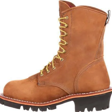 Georgia Men's 8" Stl Toe WP Insulated Logger Work Boot - Brown - G9382