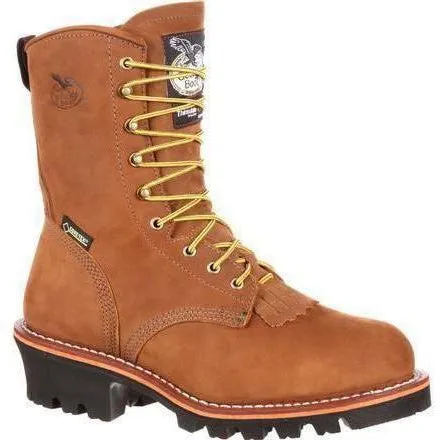 Georgia Men's 8" Stl Toe WP Insulated Logger Work Boot - Brown - G9382