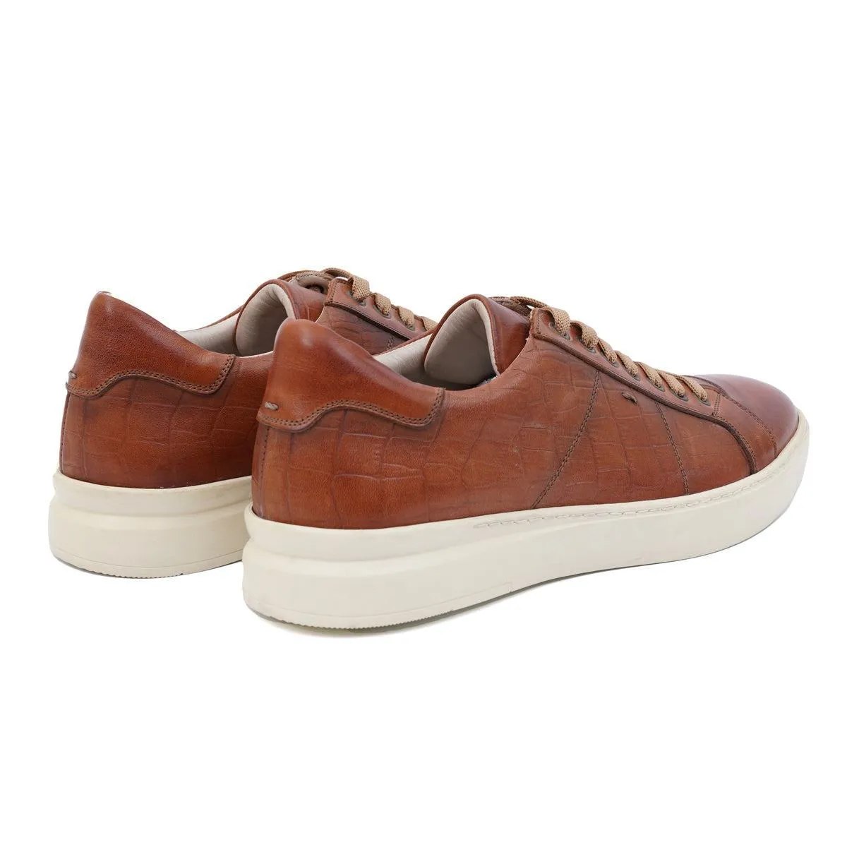 I Maschi Low-Top Sneakers Leather Brown Colour For Men