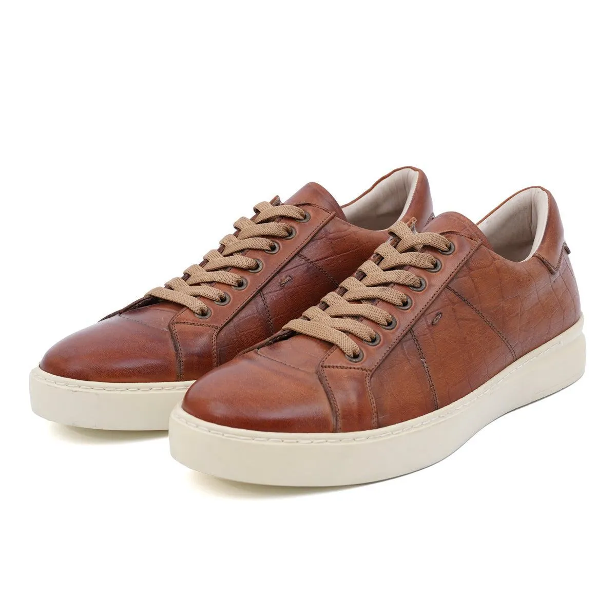 I Maschi Low-Top Sneakers Leather Brown Colour For Men