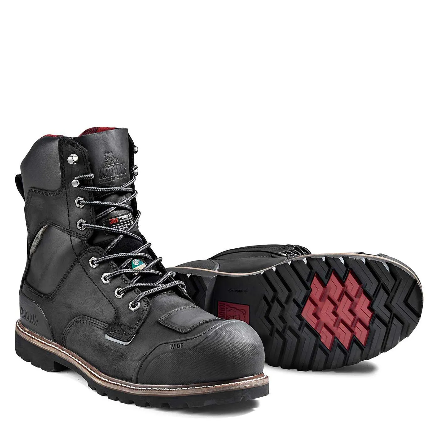 Kodiak Widebody Men's 8" Composite Toe Waterproof Work Boot KD0A4TGCBLK - Black