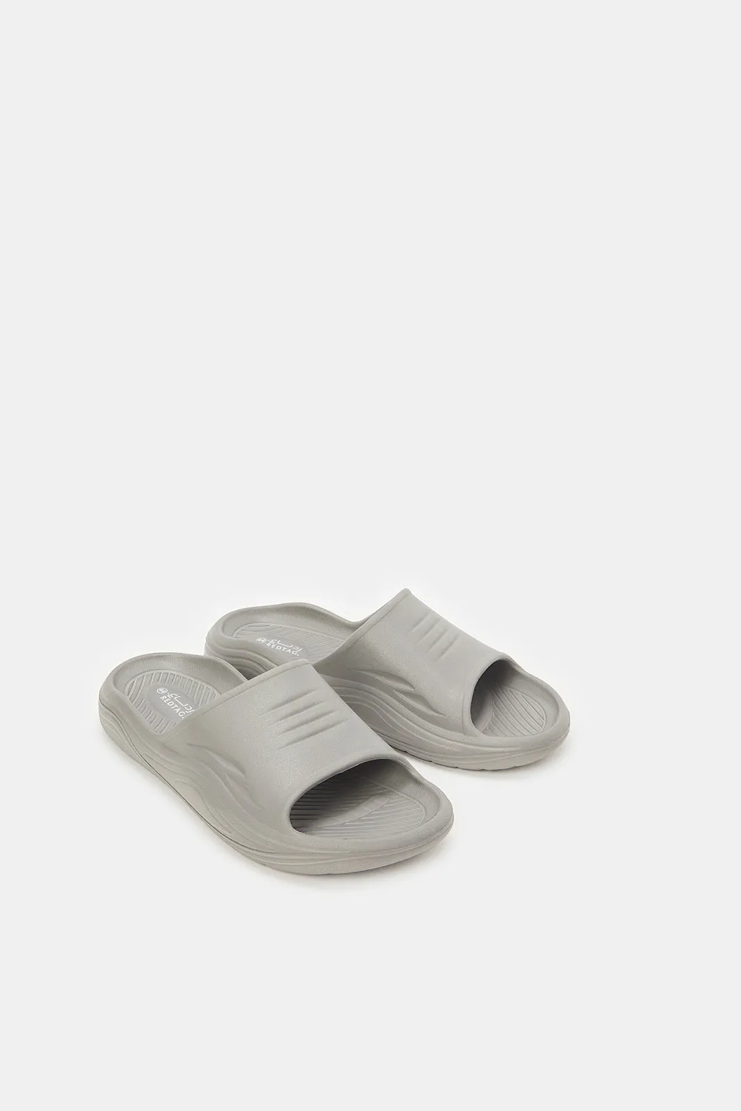 Men Grey Moulded Comfort Slides