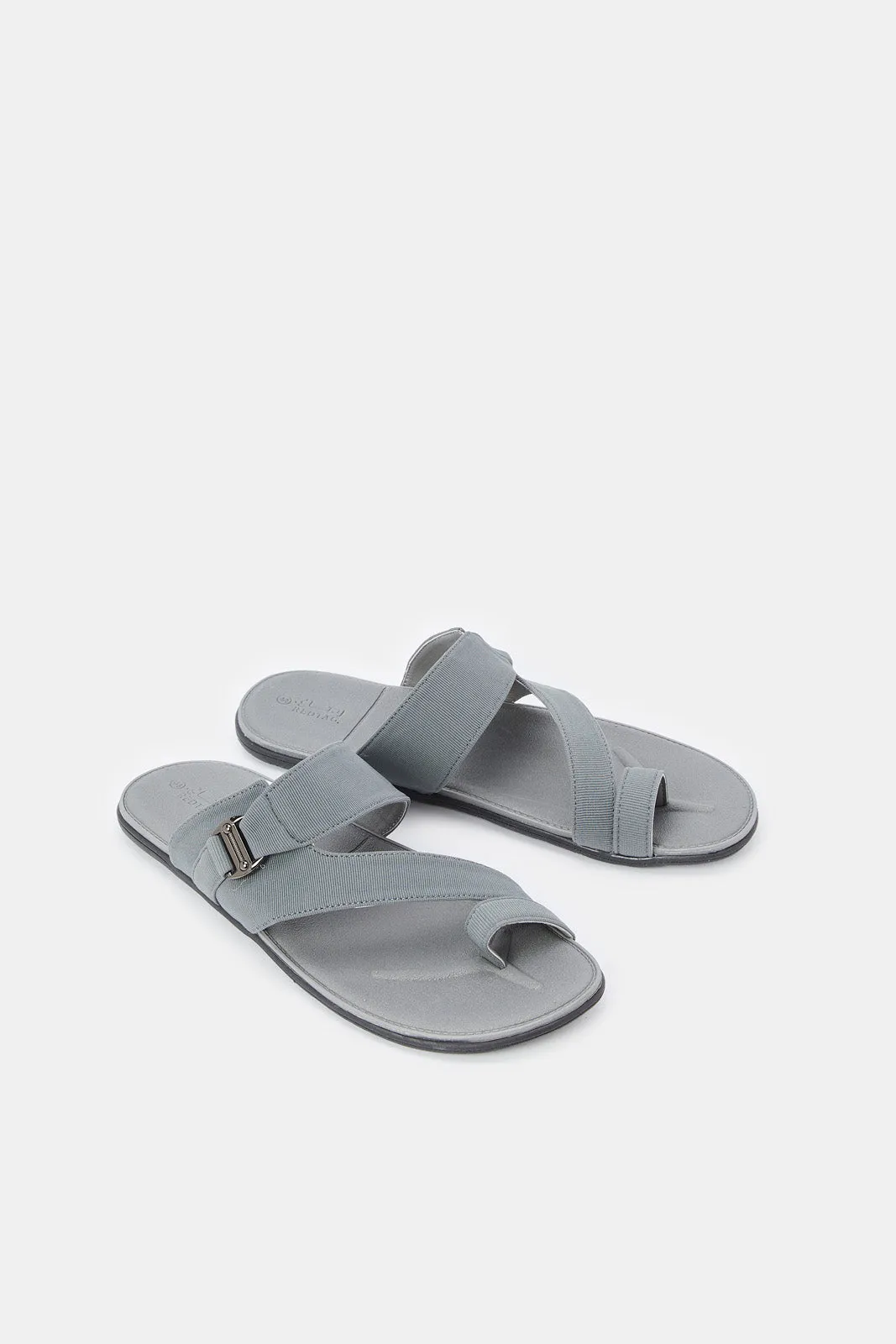 Men Grey Toering Footbed Sandal