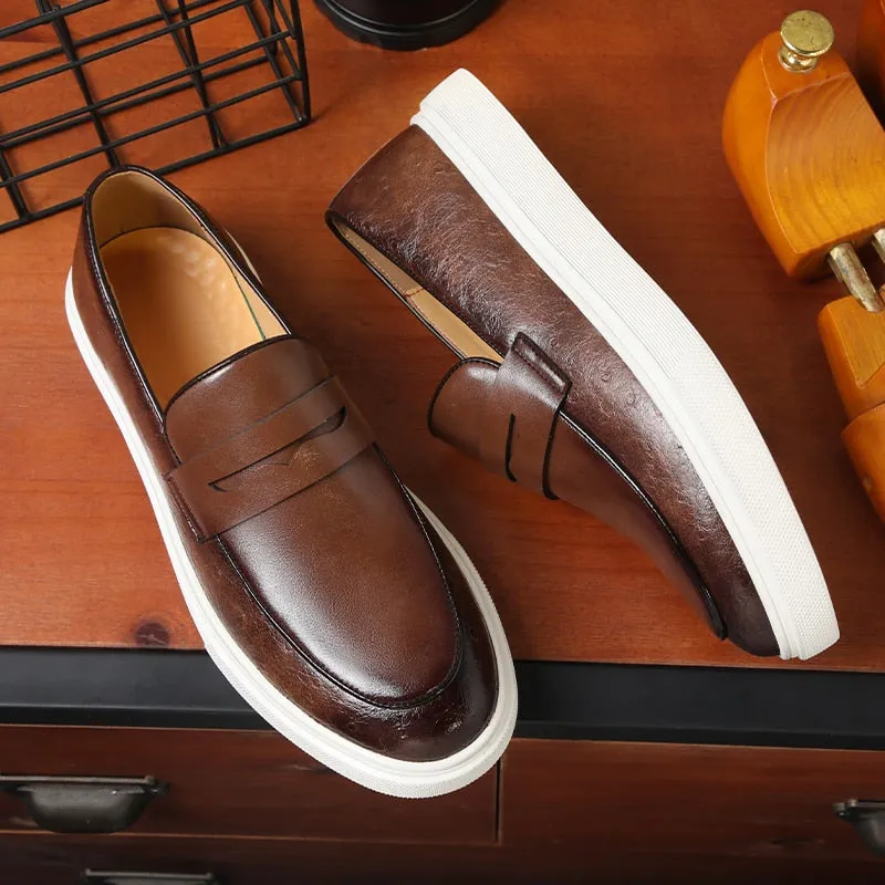 Men Sneakers Shoes Brown Slip-On Free Shipping Size 38-46 Zapatos De Hombre Men Shoes - MCS50326