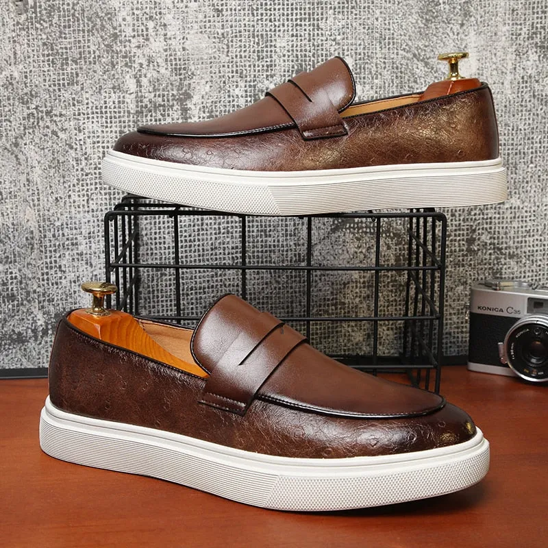 Men Sneakers Shoes Brown Slip-On Free Shipping Size 38-46 Zapatos De Hombre Men Shoes - MCS50326