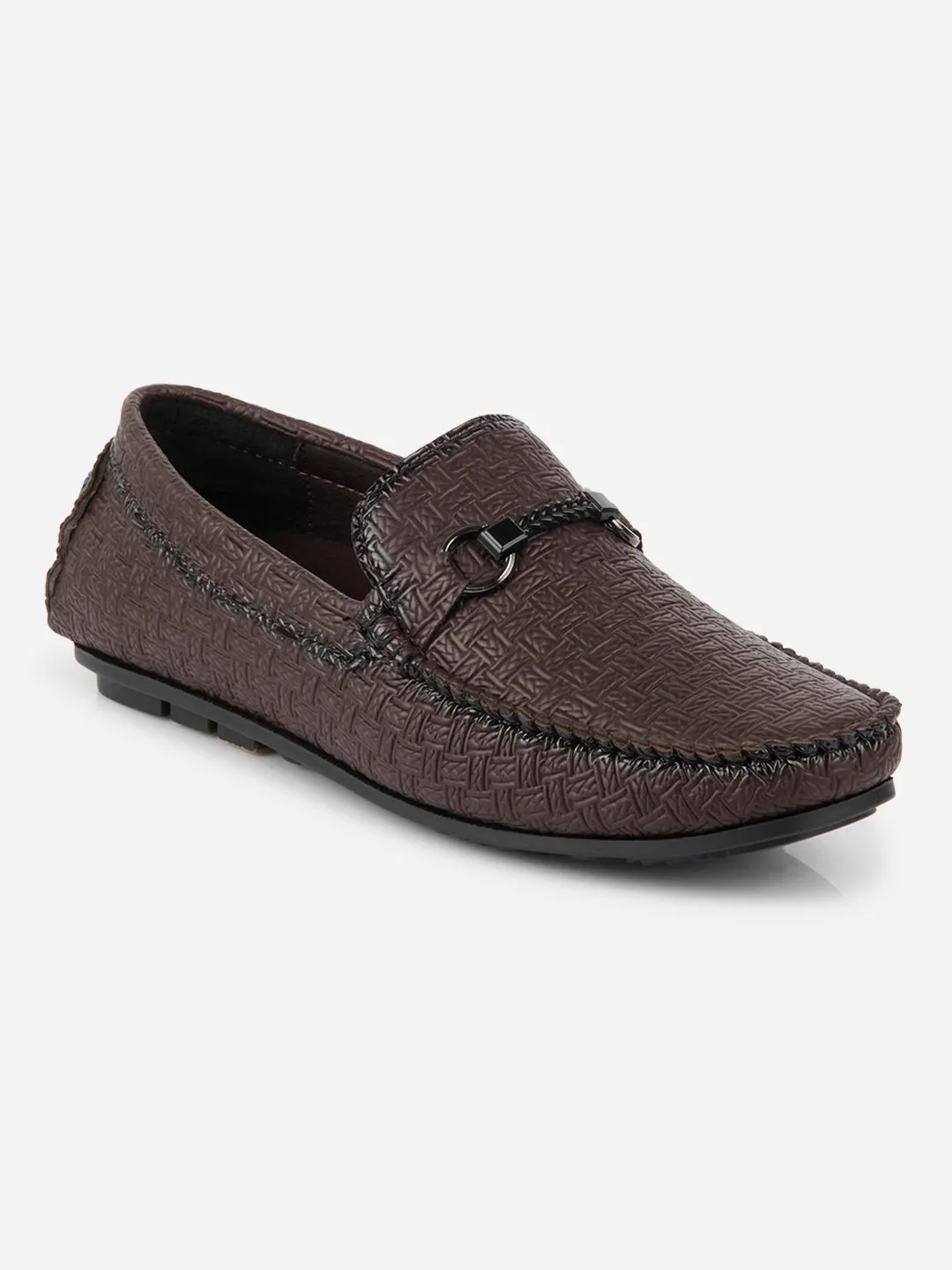 Men's Brown Saddle Trim Loafer (IX4104)