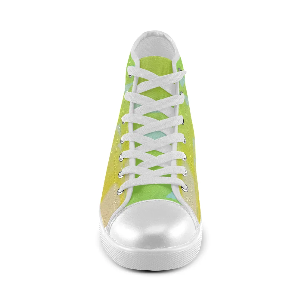 Men's Lemon Twist Solid Print Canvas High Top Shoes