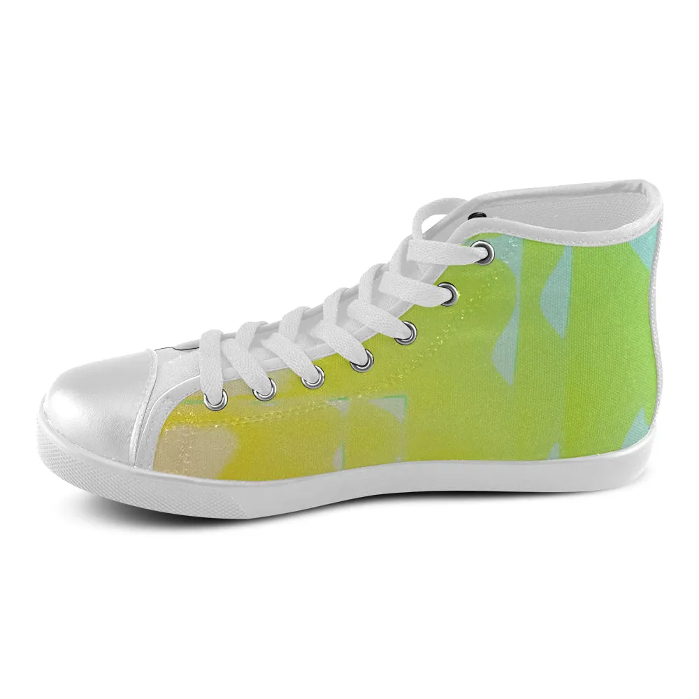 Men's Lemon Twist Solid Print Canvas High Top Shoes