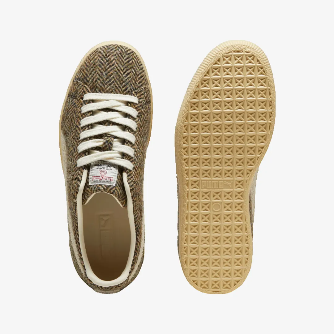 mens puma clyde x harris tweed (chamomile/sugared almond)