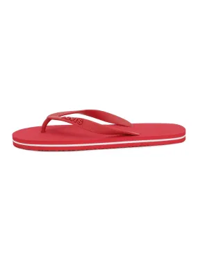 Men's Red Debossed Logo Solid Flip-Flops