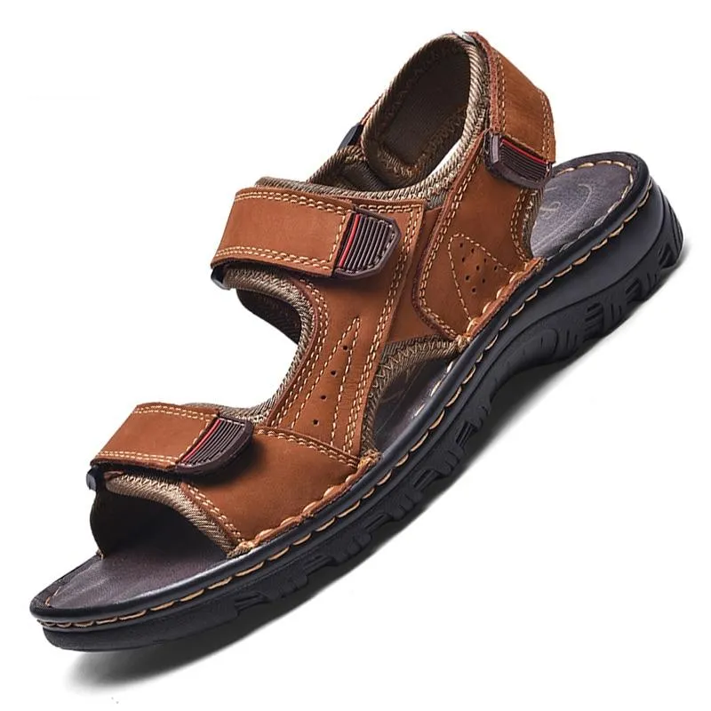 Men's Sandals Outdoor Genuine Leather Breathable Men's Sandals Leather Handmade Men's Beach Sandals