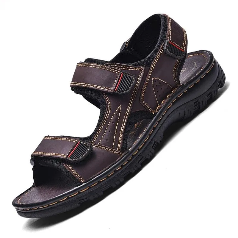 Men's Sandals Outdoor Genuine Leather Breathable Men's Sandals Leather Handmade Men's Beach Sandals