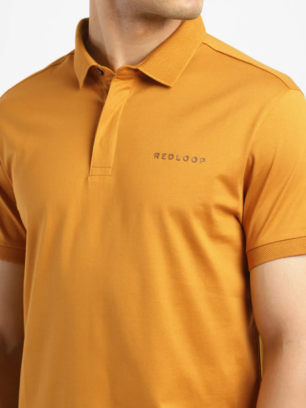 Men's Solid Polo Collar T-Shirt