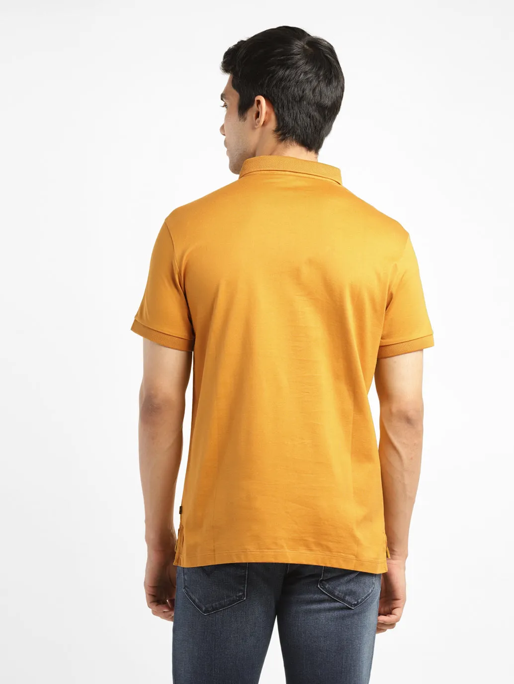 Men's Solid Polo Collar T-Shirt