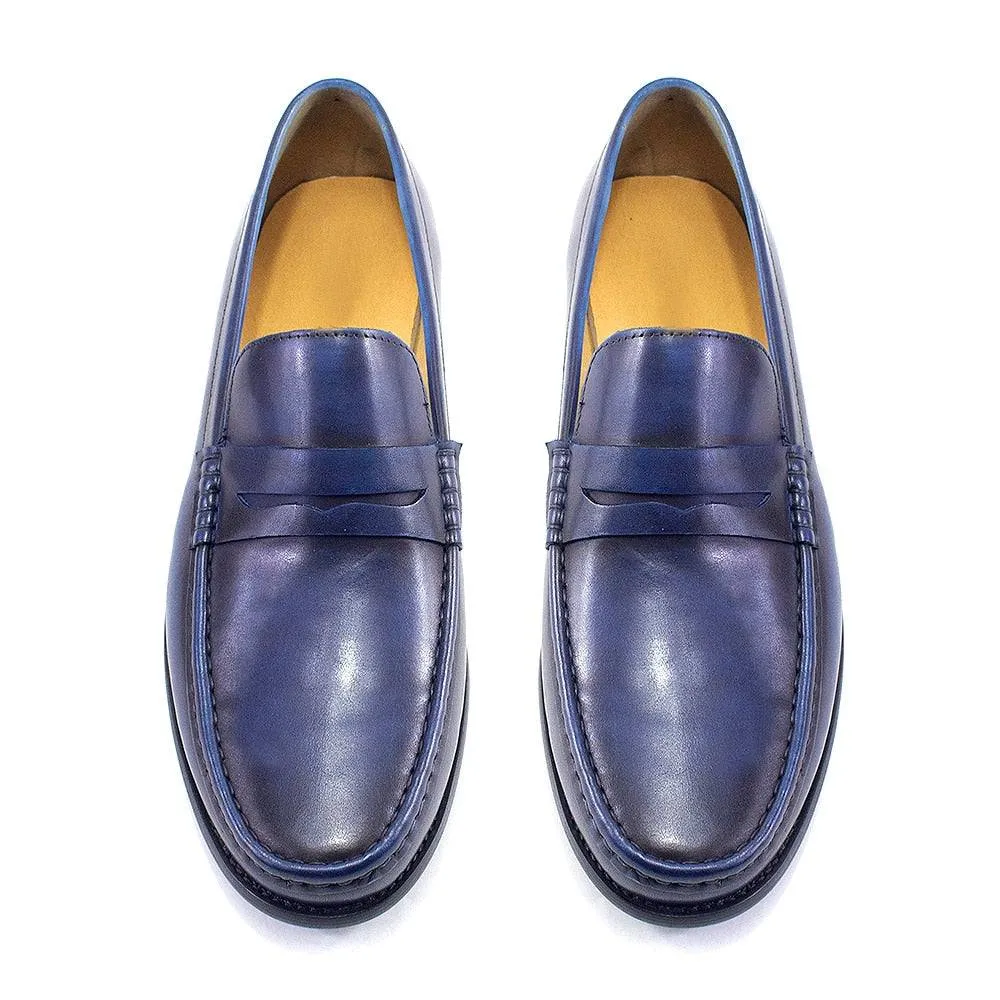 Sfarzo - Luxury Men's Leather Penny Loafers (Blue or Black)