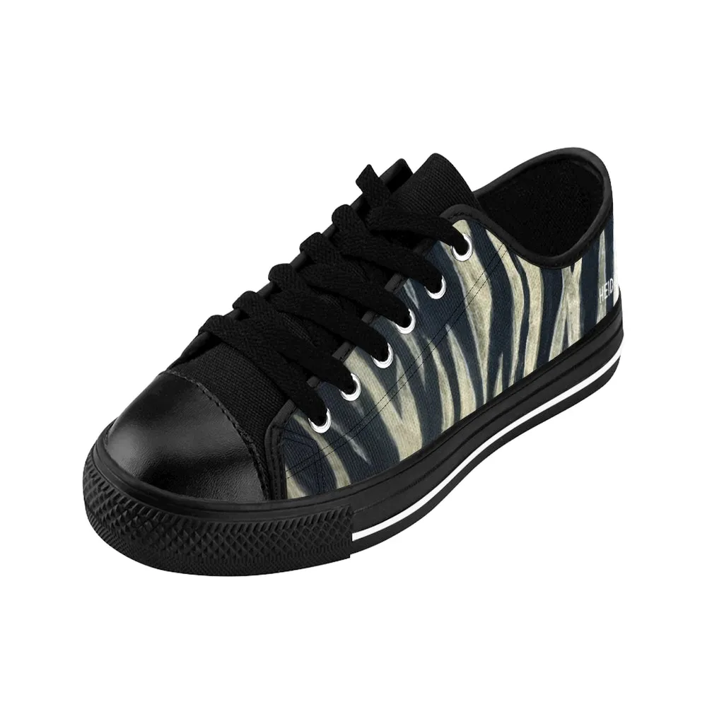 Tiger Striped Print Men's Sneakers, Animal Print Men's Designer Low Top Sneakers Tennis Running Shoes (US Size: 6-14)